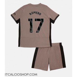 Tottenham Hotspur Cristian Romero #17 Terza Maglia Bambino 2023-24 Manica Corta (+ Pantaloni corti)